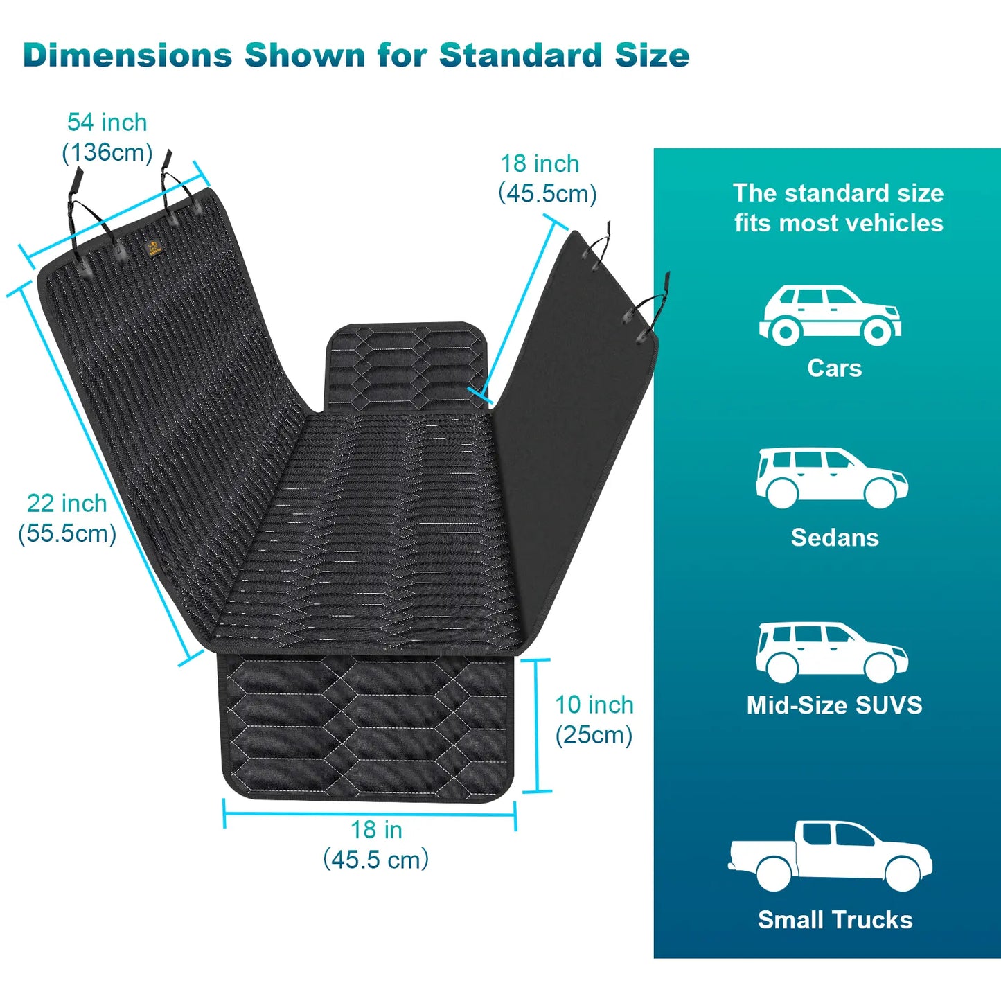 Dog Car Seat Cover,Waterproof Car Seat Covers for Dogs,Hammock 600D Heavy Duty Scratch Proof Nonslip Durable Soft Pet Back Seat Covers for Small or Mid-Size Sedans, Suvs and Trucks