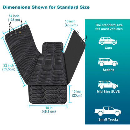 Dog Car Seat Cover,Waterproof Car Seat Covers for Dogs,Hammock 600D Heavy Duty Scratch Proof Nonslip Durable Soft Pet Back Seat Covers for Small or Mid-Size Sedans, Suvs and Trucks
