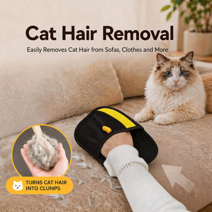 [Upgraded] Pet Hair Removal Glove for Cats & Dogs, Reusable Electrostatic Fur Remover Mitt, Large Grooming Glove for Couch, Furniture, Carpet & Car Seats, Includes Cat Keychain