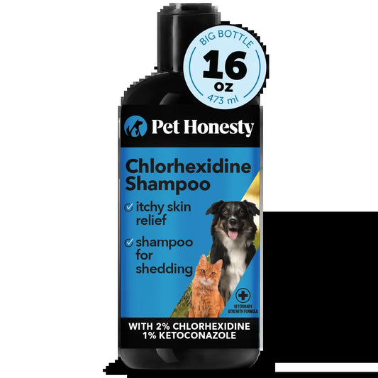 Pet Honesty Chlorhexidine Cat & Dog Seasonal Itch Relief Shampoo, for Allergies, Itching, Skin and Coat Support Helps Shedding, Hot Spots, and Deodorizing Dog, Cat & Kitten Shampoo & Grooming Supplies for Bath