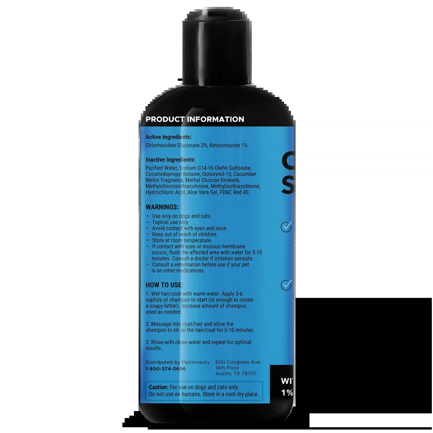 Pet Honesty Chlorhexidine Cat & Dog Seasonal Itch Relief Shampoo, for Allergies, Itching, Skin and Coat Support Helps Shedding, Hot Spots, and Deodorizing Dog, Cat & Kitten Shampoo & Grooming Supplies for Bath